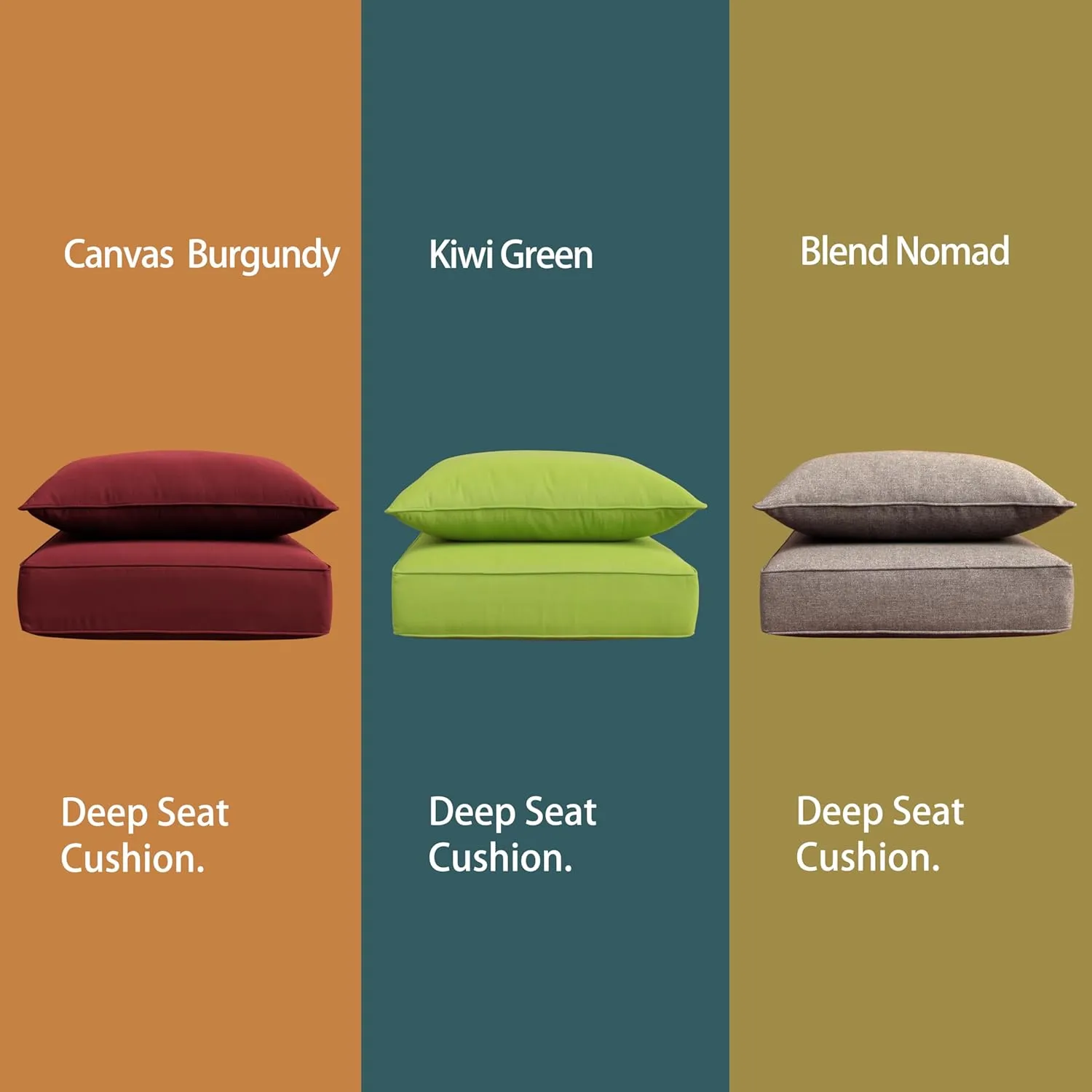 BOSSIMA Outdoor Patio Cushions Deep Seat Chair Cushions Furniture Cushions White, Sunbrella Canvas Burgundy