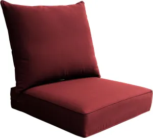 BOSSIMA Outdoor Patio Cushions Deep Seat Chair Cushions Furniture Cushions White, Sunbrella Canvas Burgundy