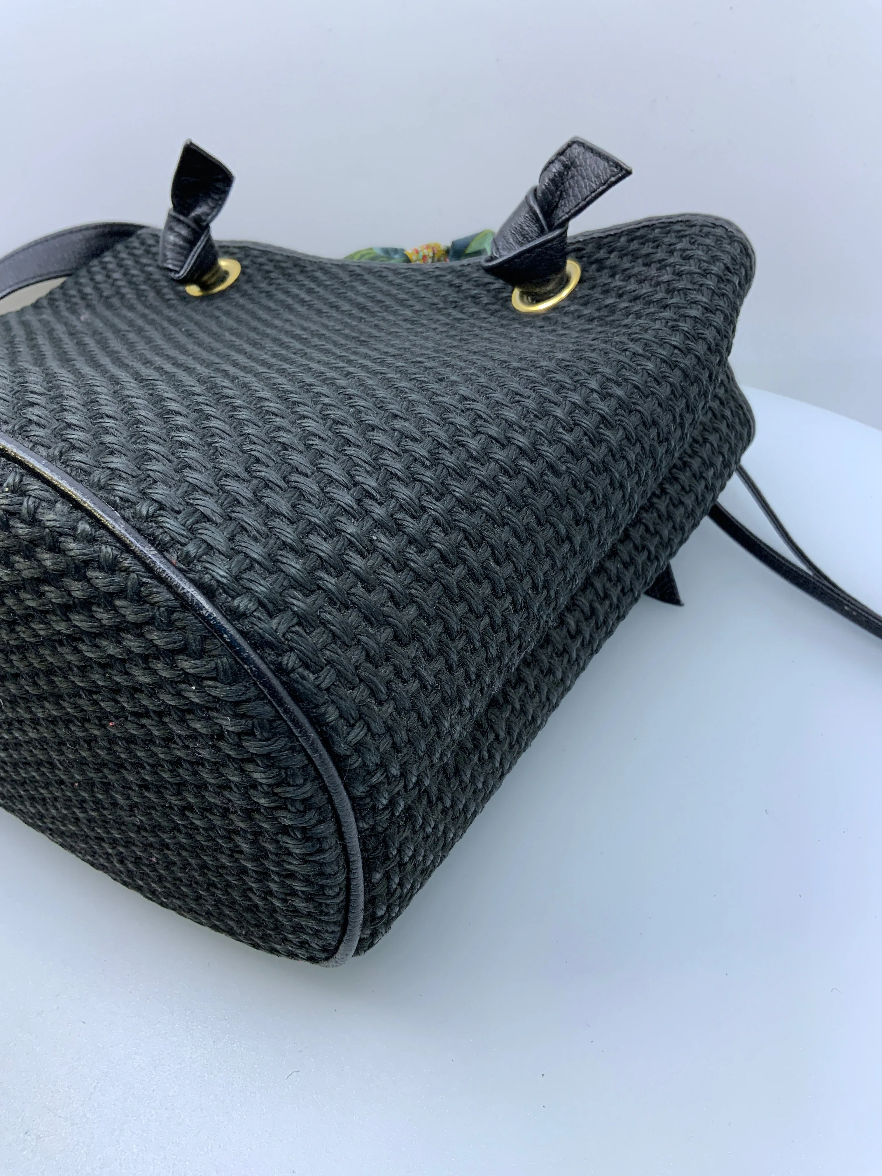 BOTTEGA VENETA VINTAGE RAFFIA TOTE BAG
