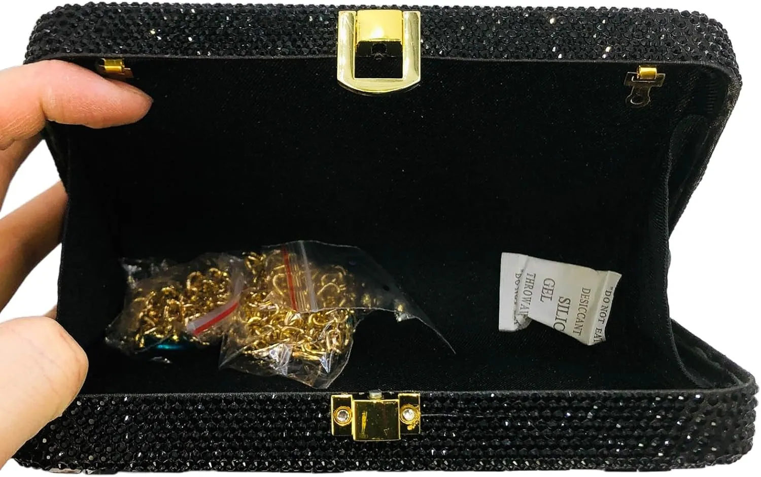 Boutique De FGG Retro Crystal Clutch Purses for Women Luxury Rhinestone Evening Bag Novelty Formal Party Clutch Handbag,Mini