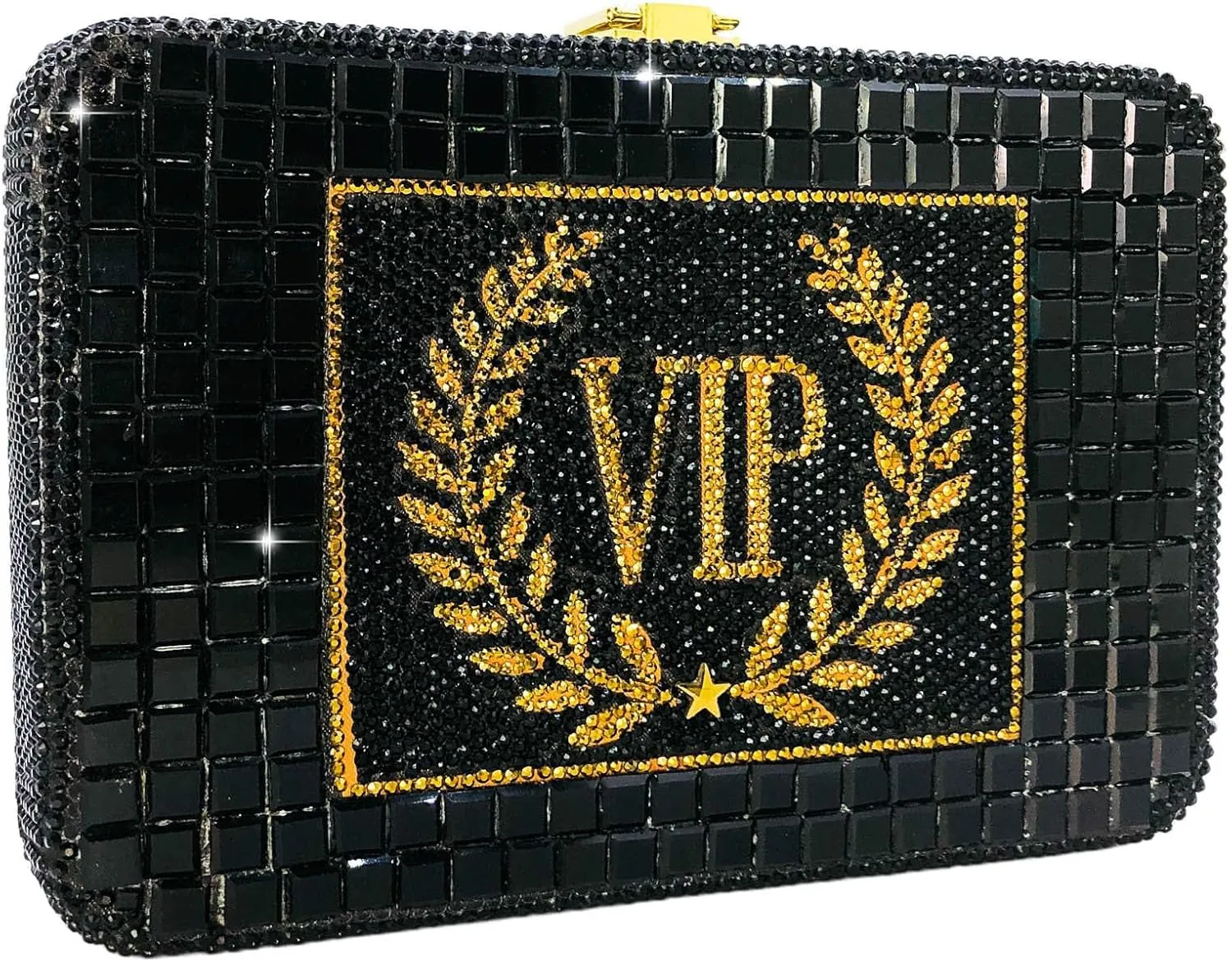 Boutique De FGG Retro Crystal Clutch Purses for Women Luxury Rhinestone Evening Bag Novelty Formal Party Clutch Handbag,Mini