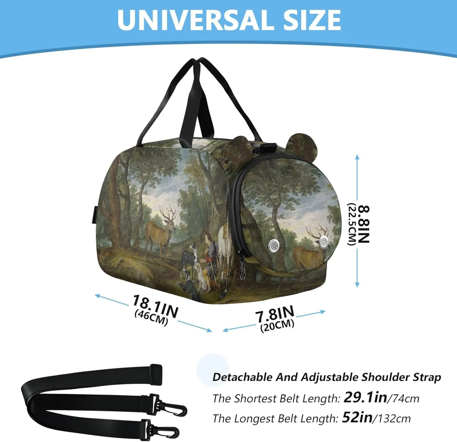 Boys Carry on Duffel Toddler Weekender Bags Girls Duffle Bags for Travel Duffle Bag for Kids Rubens Prints Miracle Saint Hubert