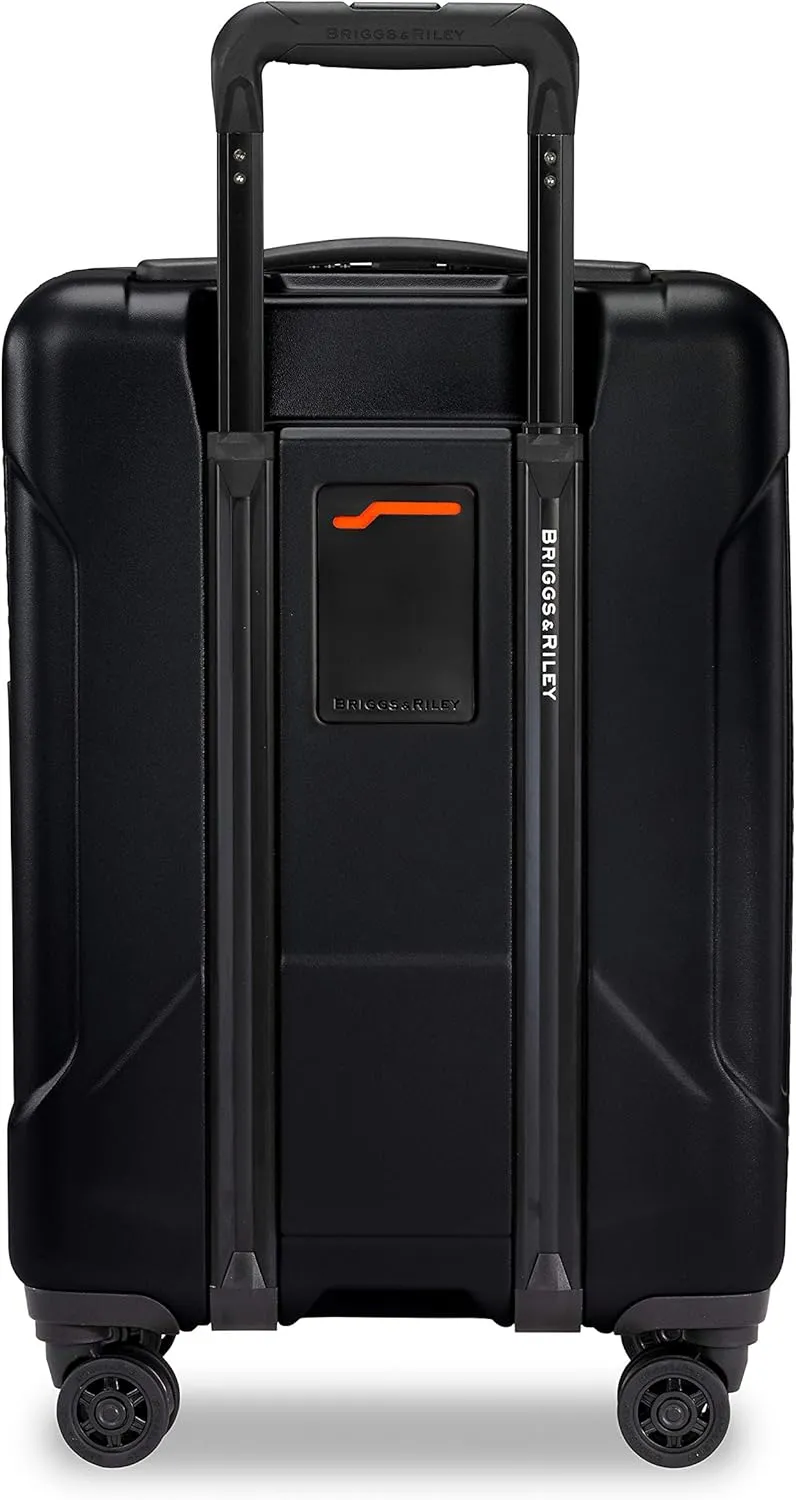 Briggs & Riley Torq Hardside Carry On Luggage with Spinner Wheels 22 inch. USB Charging Port, TSA-Friendly Locks, Easy Access Hinged Front Pocket, Black