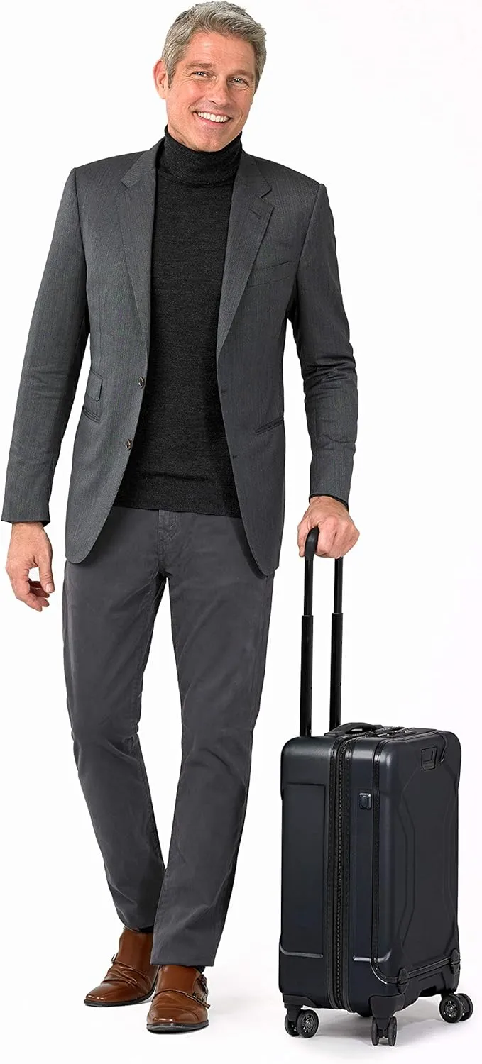 Briggs & Riley Torq Hardside Carry On Luggage with Spinner Wheels 22 inch. USB Charging Port, TSA-Friendly Locks, Easy Access Hinged Front Pocket, Black