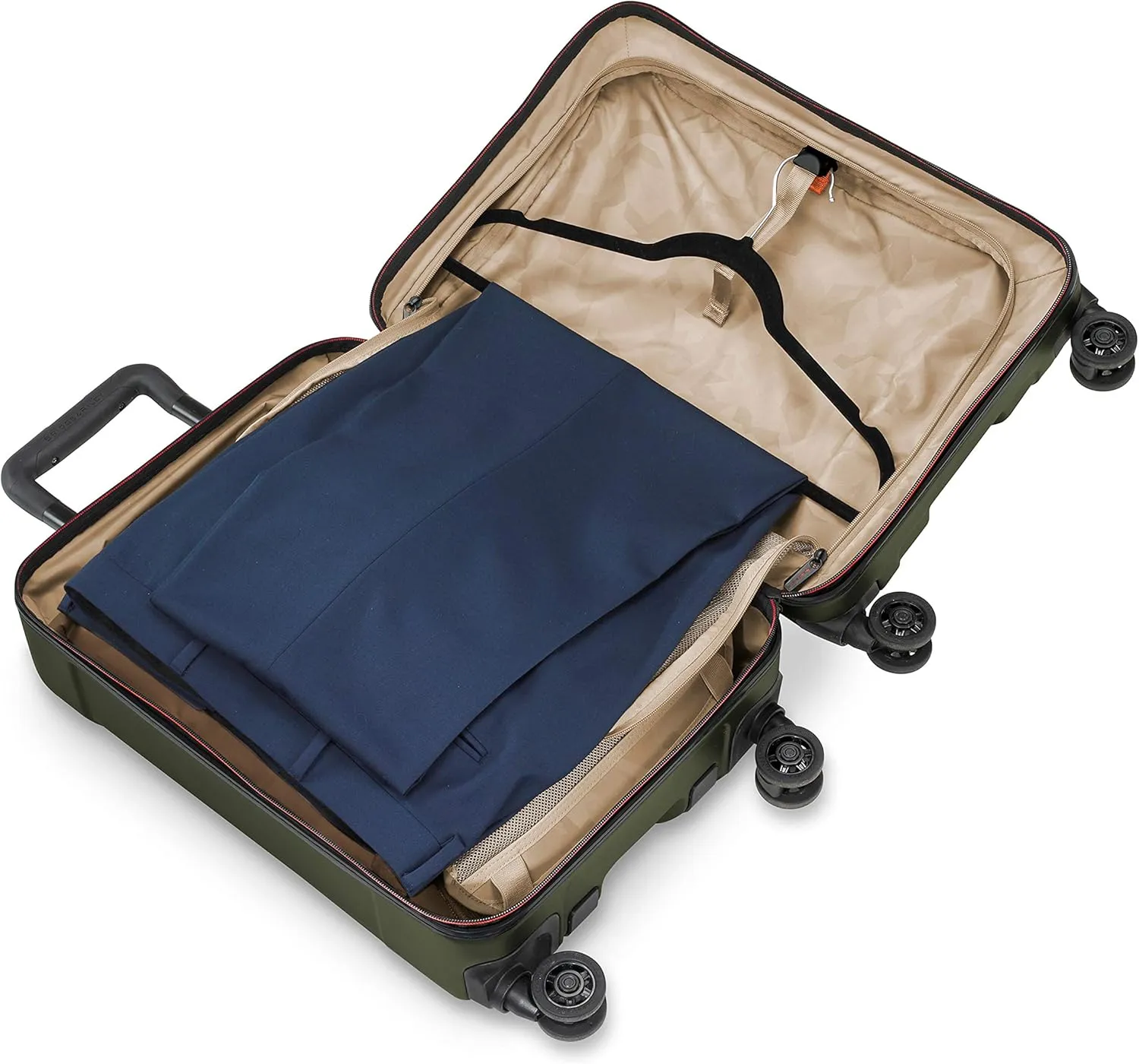Briggs & Riley Torq Hardside Carry On Luggage with Spinner Wheels 22 inch. USB Charging Port, TSA-Friendly Locks, Easy Access Hinged Front Pocket, Green