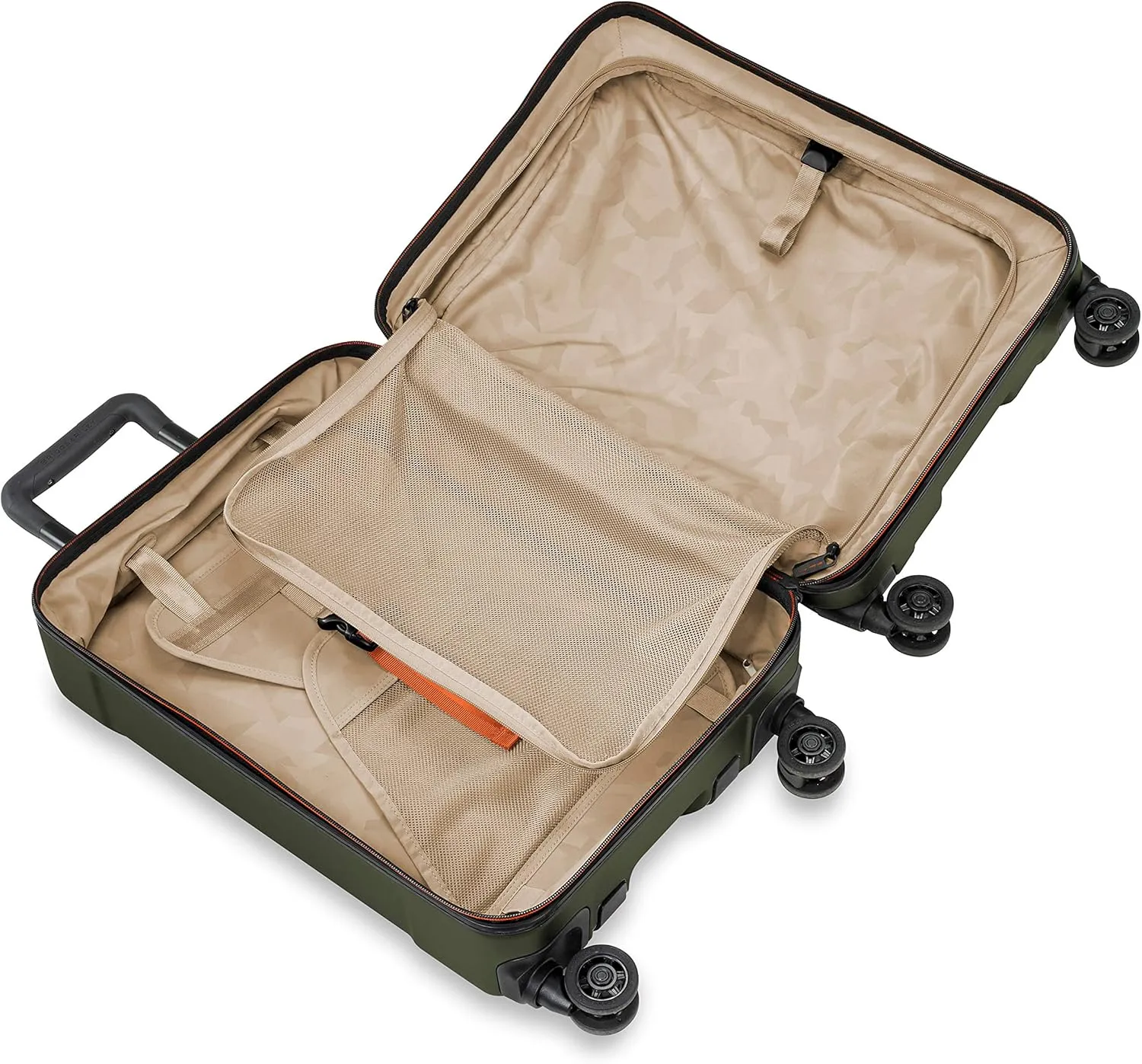 Briggs & Riley Torq Hardside Carry On Luggage with Spinner Wheels 22 inch. USB Charging Port, TSA-Friendly Locks, Easy Access Hinged Front Pocket, Green