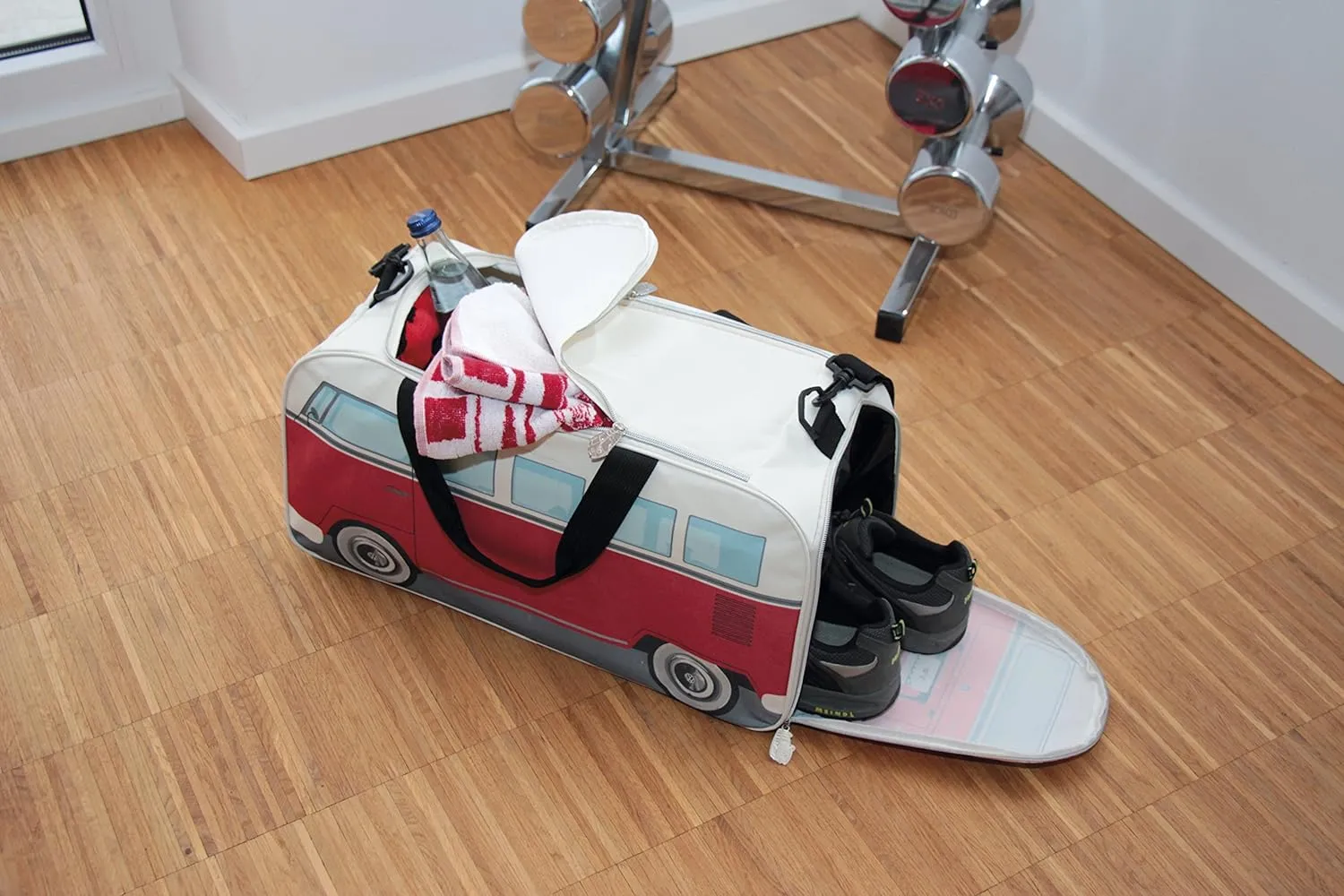 BRISA VW Collection - Volkswagen Samba Bus T1 Camper Van Sport, Gym, Travel Bag, Duffel with Shoe & Wet Compartment