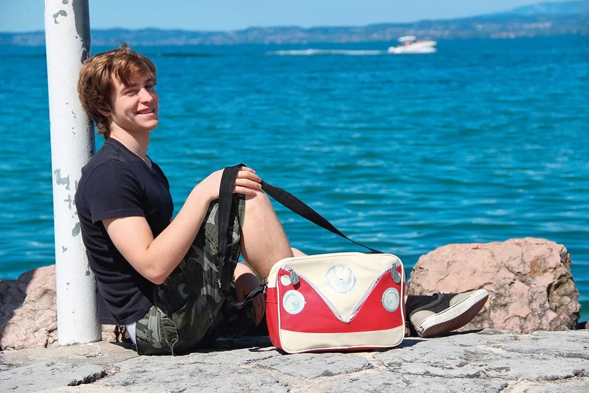 BRISA VW Collection - Volkswagen Shoulder Travel Messenger Bag with VW T1 Bus Campervan Motif