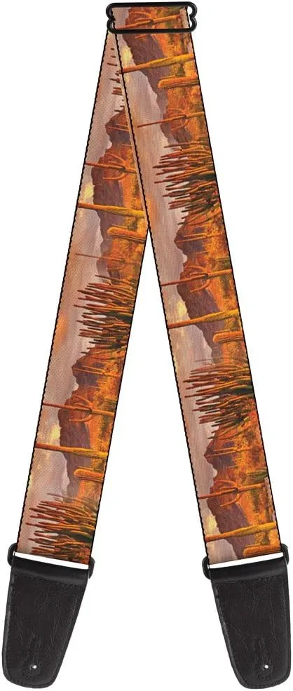 Buckle-Down Guitar Strap Landscape Desert Cacti 2 Inches Wide (GS-W31281)