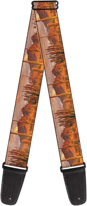 Buckle-Down Guitar Strap Landscape Desert Cacti 2 Inches Wide (GS-W31281)