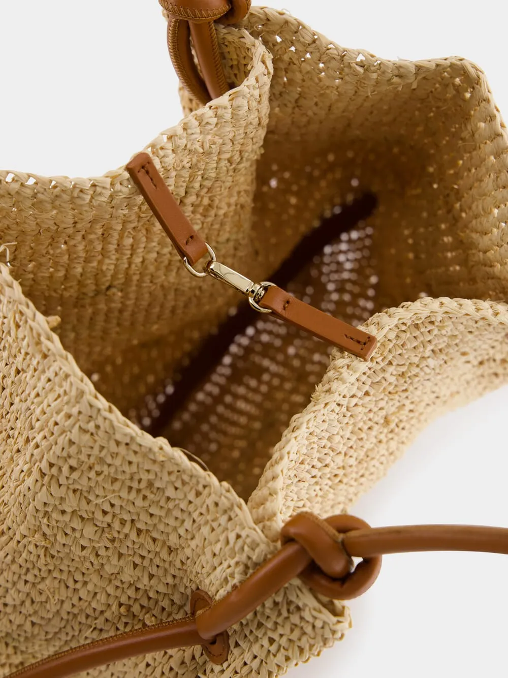 By My Side Raffia and calf leather Tote