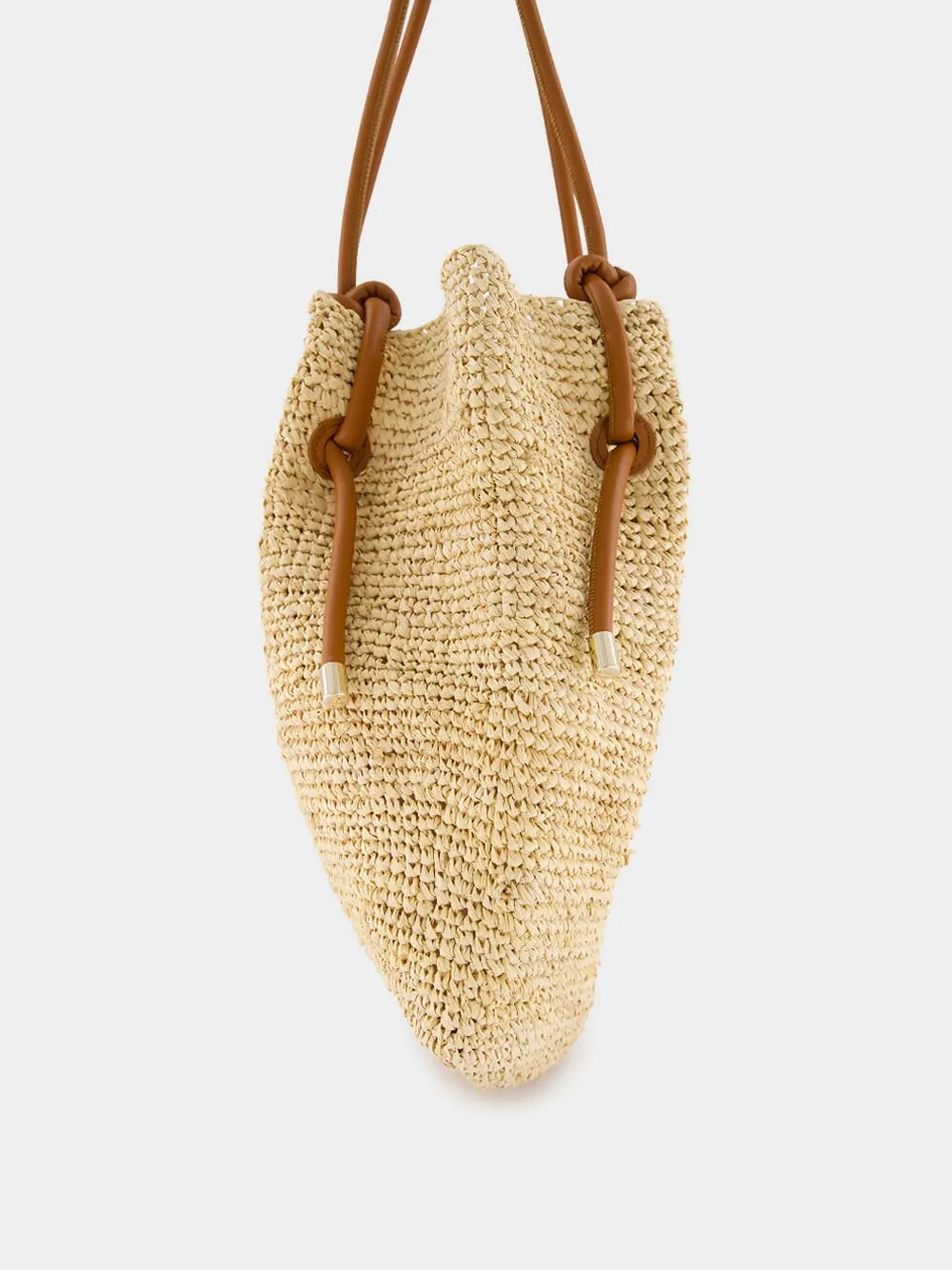 By My Side Raffia and calf leather Tote