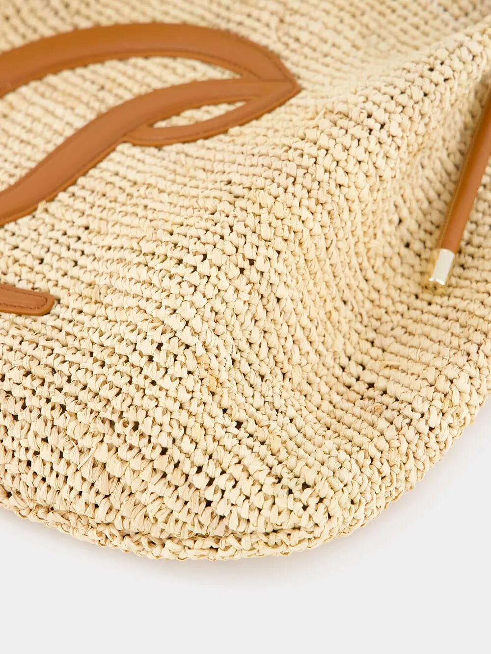 By My Side Raffia and calf leather Tote