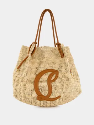 By My Side Raffia and calf leather Tote