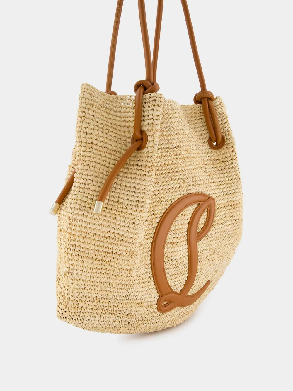 By My Side Raffia and calf leather Tote