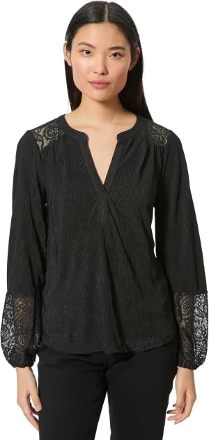 Cable & Gauge Lace Detailed Blouse