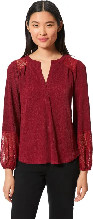 Cable & Gauge Lace Detailed Blouse
