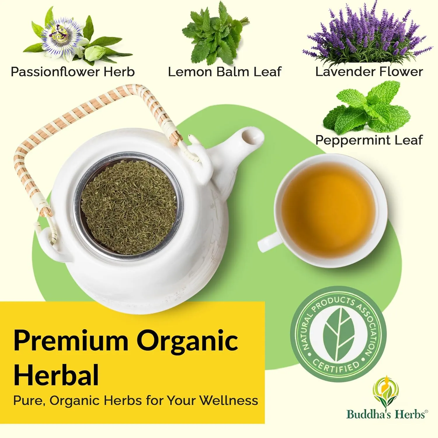 Calm Herba tea (Pack of 4, 88 Tea Bags) - Decaffeinated Healthy Tea for Calming & Relaxation - Organic Herbal Tea Bags w/Natural Ingredients - Ideal Tea Gifts for Tea Lovers