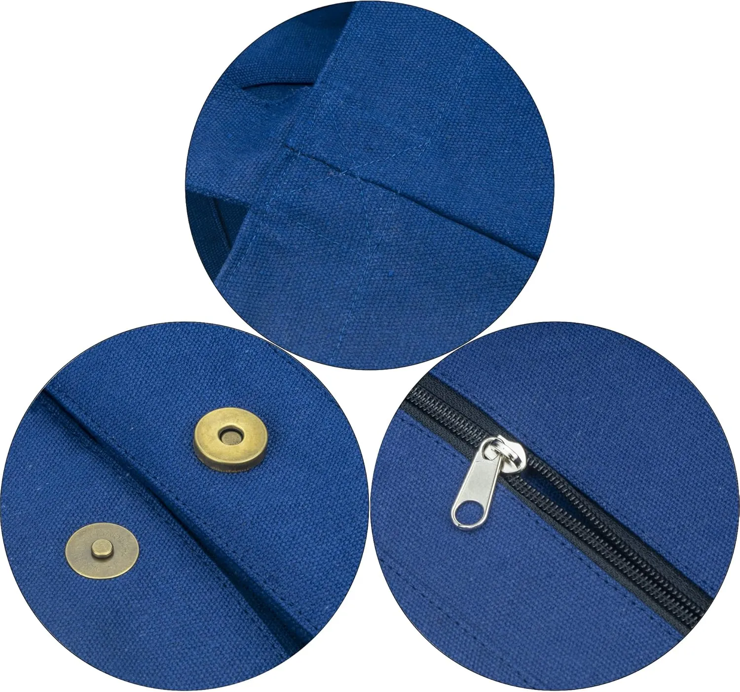 Canvas Bag with Magnetic Snap Large Size Simple Design Thick and Sturdy