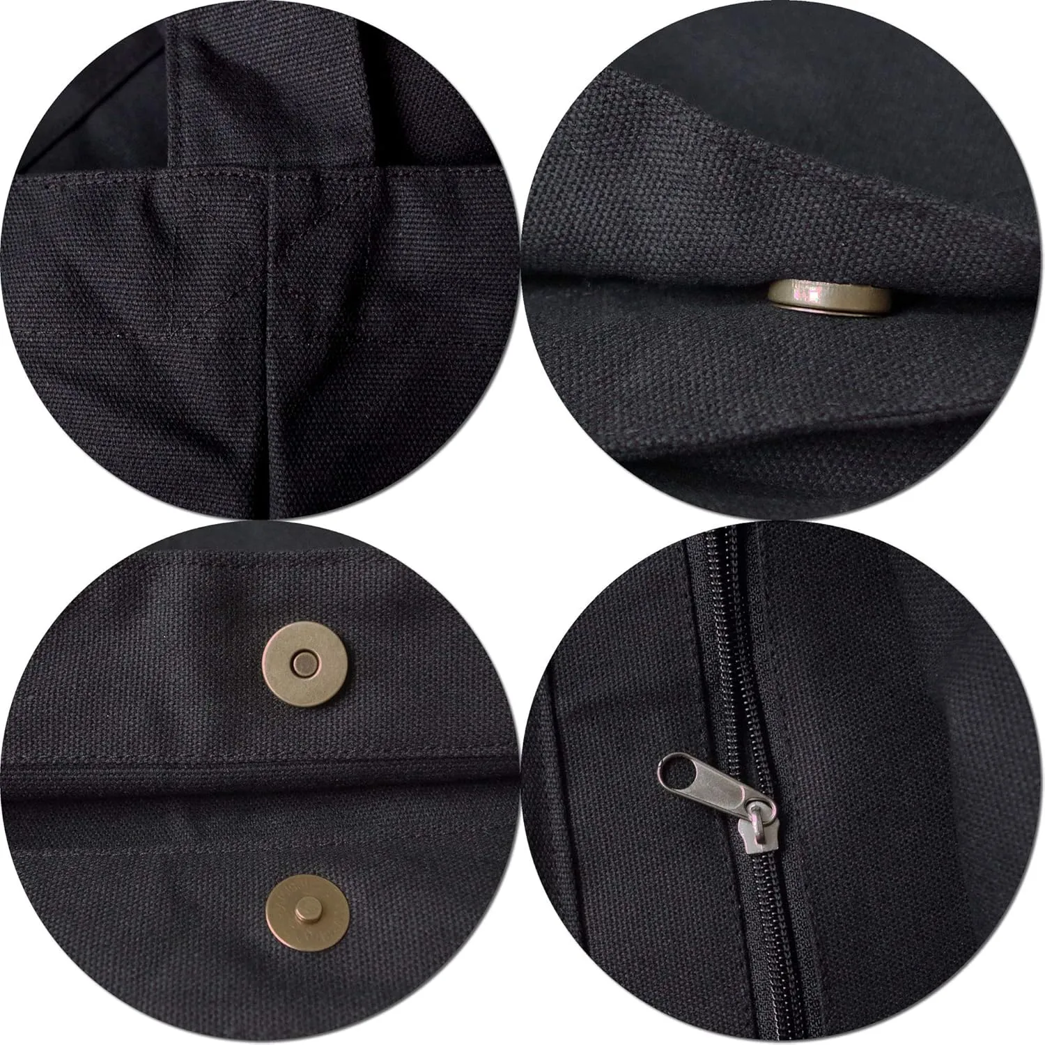 Canvas Bag with Magnetic Snap Large Size Simple Design Thick and Sturdy