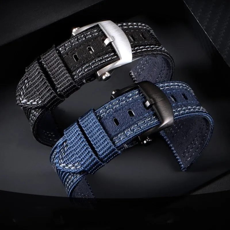 Canvas Nylon Watch Strap For Breitling Avenger Superocean Mechanical And Navitimer
