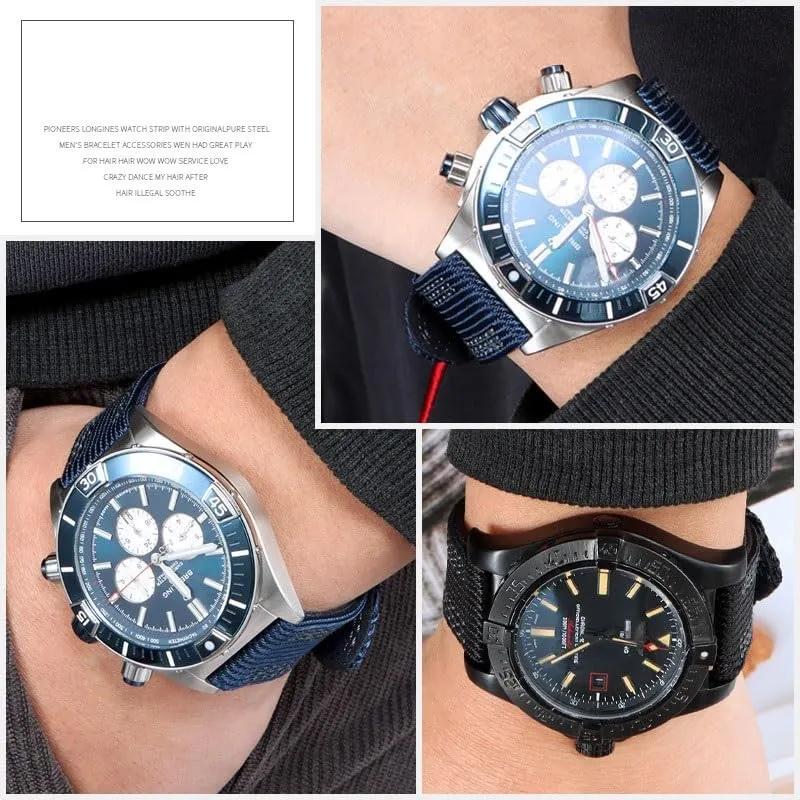 Canvas Nylon Watch Strap For Breitling Avenger Superocean Mechanical And Navitimer