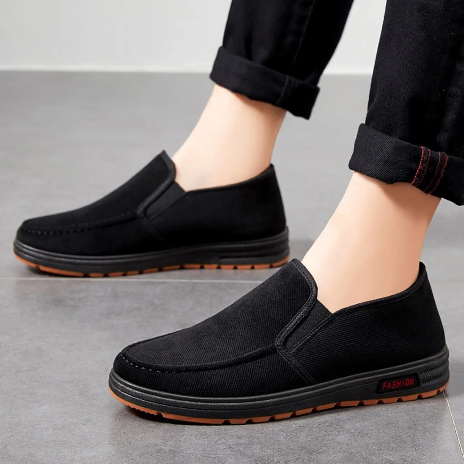 Casual Dress Shoes for Men 13 Fashion Autumn and Winter Men Casual Shoes Flat Non Slip Canvas Upper Chukka Men Shoes