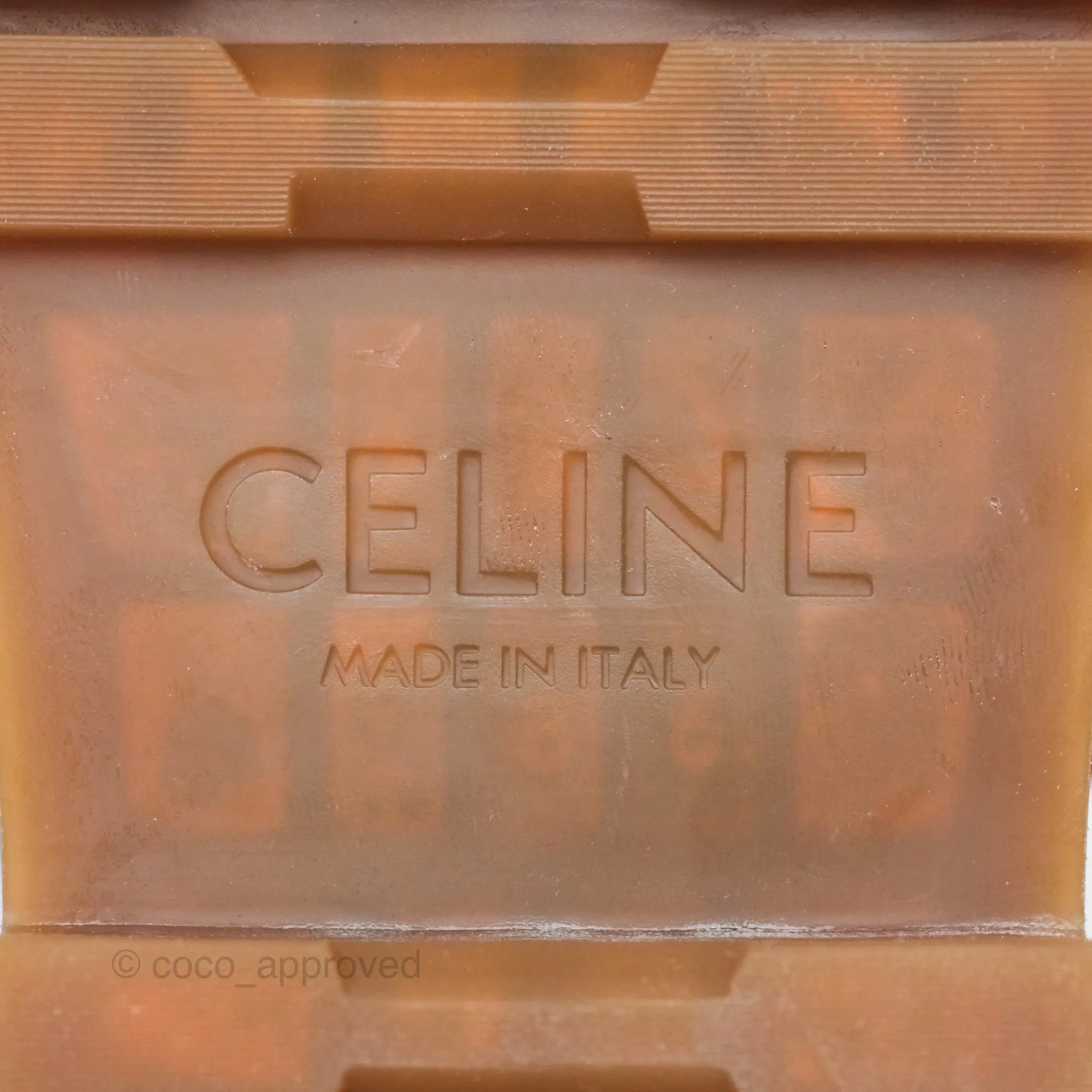 Celine Clea Triomphe Sandals Calfskin Vegetal Tanning & Canvas Size 36