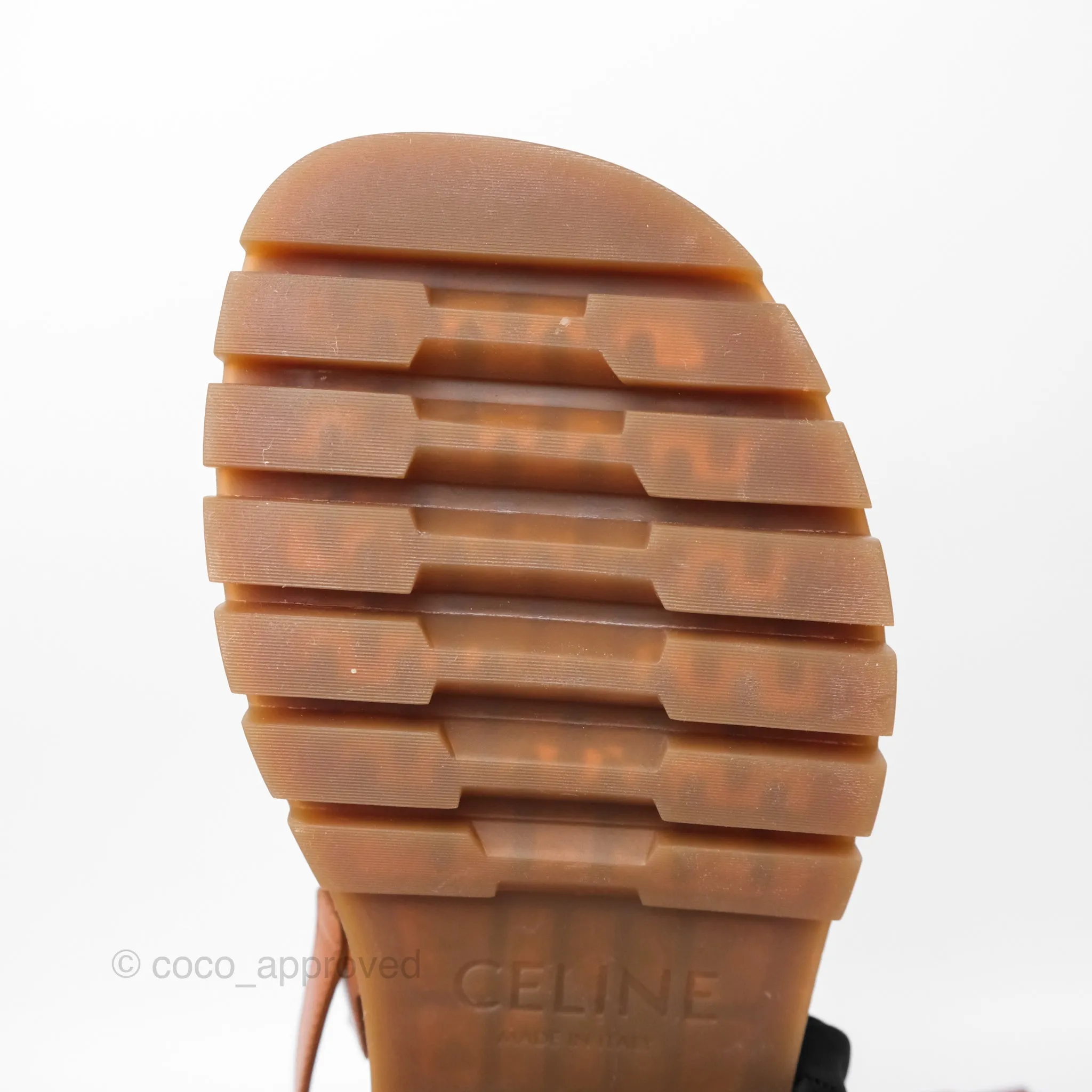 Celine Clea Triomphe Sandals Calfskin Vegetal Tanning & Canvas Size 36