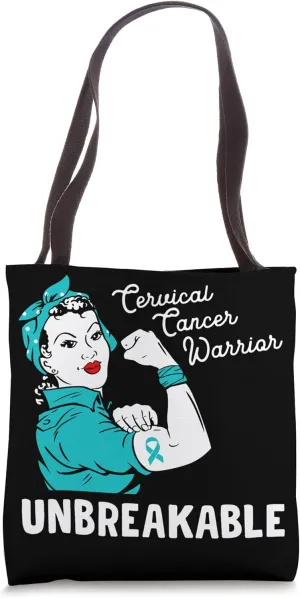 Cervical Cancer Warrior Unbreakable Strength Resilient Tote Bag