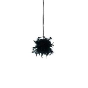 Chandelle Feather Pom Poms - Black - 6"