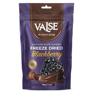 Chocolate Covered Blackberries, Milk Chocolate Covered Freeze Dried Blackberries, 2.8 oz Chocolate Covered Fruit, Chocolate Dipped Blackberries (Mini, Blackberry)