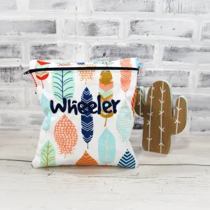 CLEARANCE Boho Feather Food Safe Personalized Reusable Bag