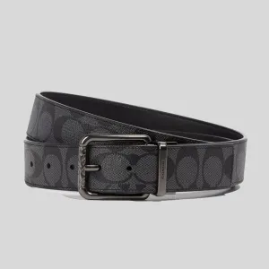 COACH Harness Buckle Cut To Size Reversible Belt, 38 Mm Charcoal/Black RS-91283