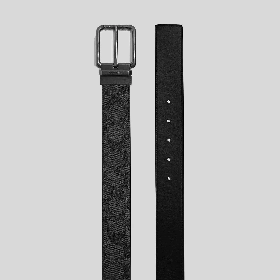 COACH Harness Buckle Cut To Size Reversible Belt, 38 Mm Charcoal/Black RS-91283