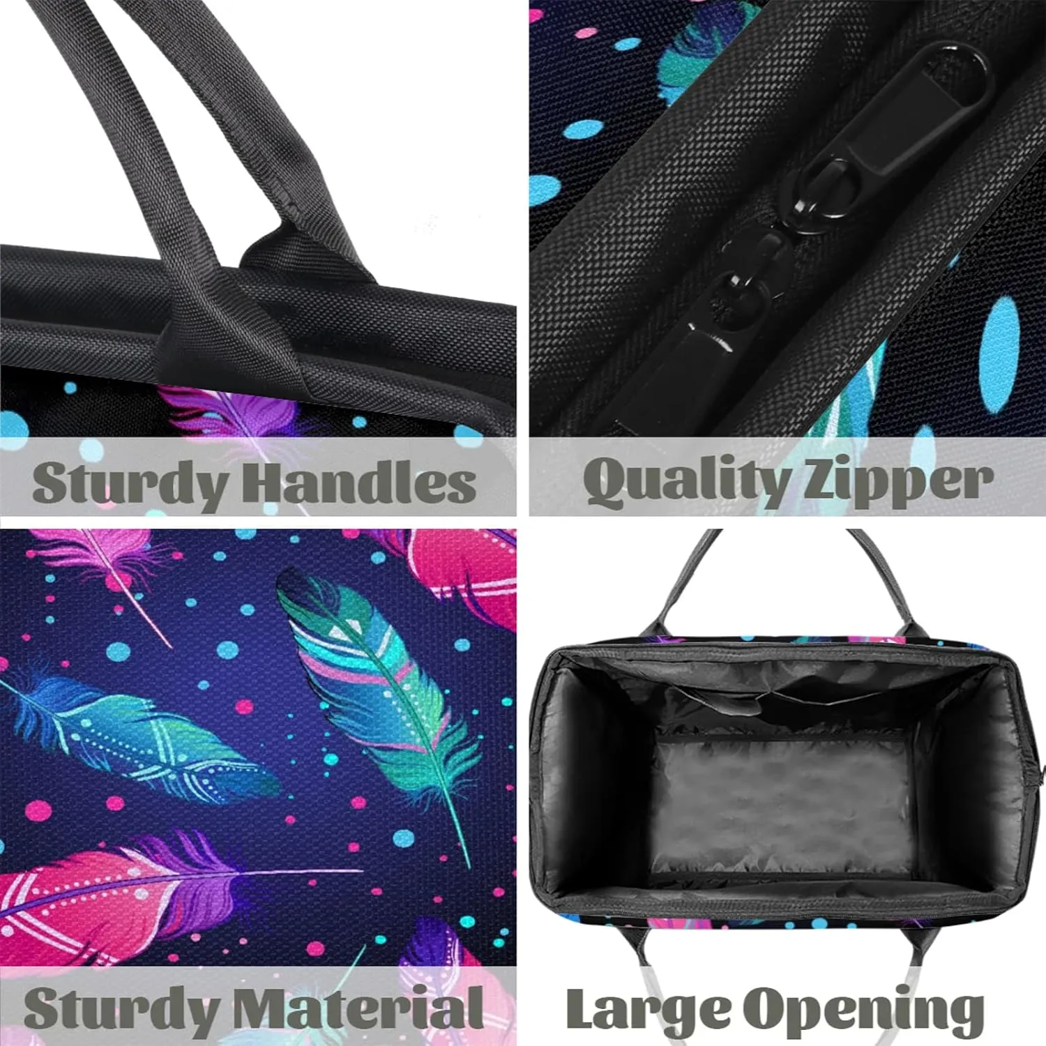 Colorful Abstract Feather Travel Duffel Bag Gym Tote Bag for Women Men Waterproof Weekend Overnight Bag Carry On Tote Luggage with Pocket Personal Item Bags Sports Bag fit Travel Sports Gym Yoga