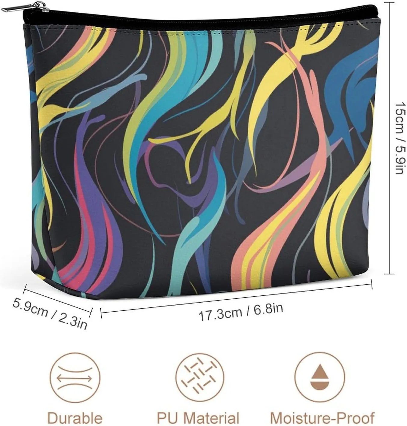 Colourful Feather Makeup Bag for Women Wide-Open Cosmetic Bag Travel Cosmetic Tote Bag Octopus Tentacle Toiletry Bag for Toiletry Bag Toiletries Accessories