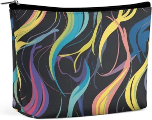 Colourful Feather Makeup Bag for Women Wide-Open Cosmetic Bag Travel Cosmetic Tote Bag Octopus Tentacle Toiletry Bag for Toiletry Bag Toiletries Accessories