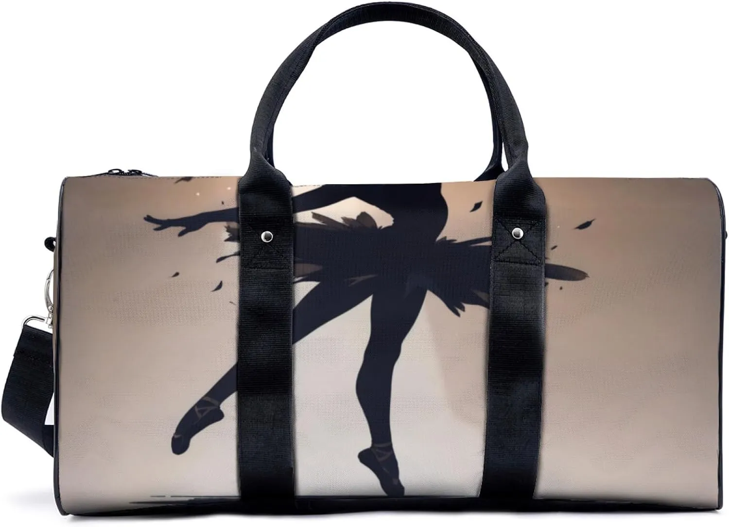 Confident graceful ballet girl silhouette Travel Duffel Bag for Woman Weekender Bag Man Tote Gym Bag Sport Gym Bag Hospital Bag for Labor and Delivery Overnight Bag Luggage Bag