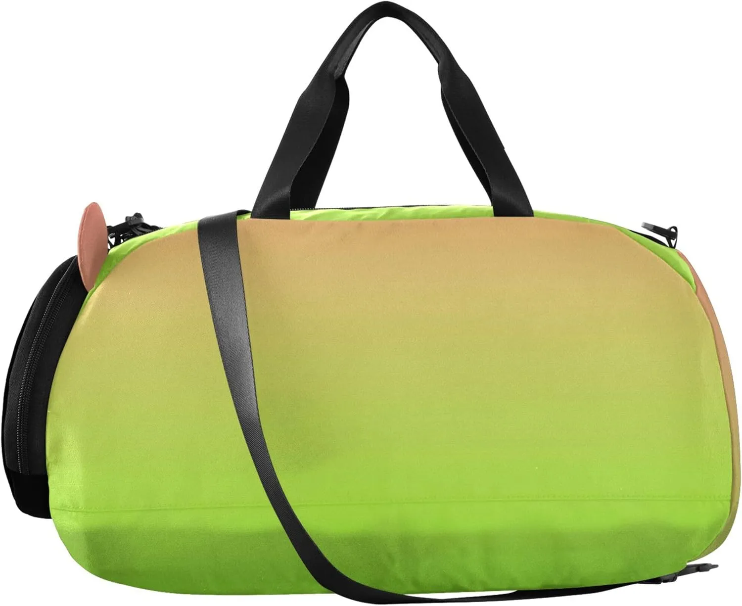 Coral Pink Bright Green Gradient Girls Tote Duffle Bags Travel Overnight Bags Toddler Carry on Duffel Bag Boy Kids Dance Duffle