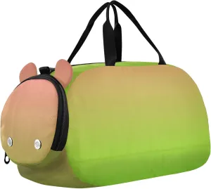 Coral Pink Bright Green Gradient Girls Tote Duffle Bags Travel Overnight Bags Toddler Carry on Duffel Bag Boy Kids Dance Duffle