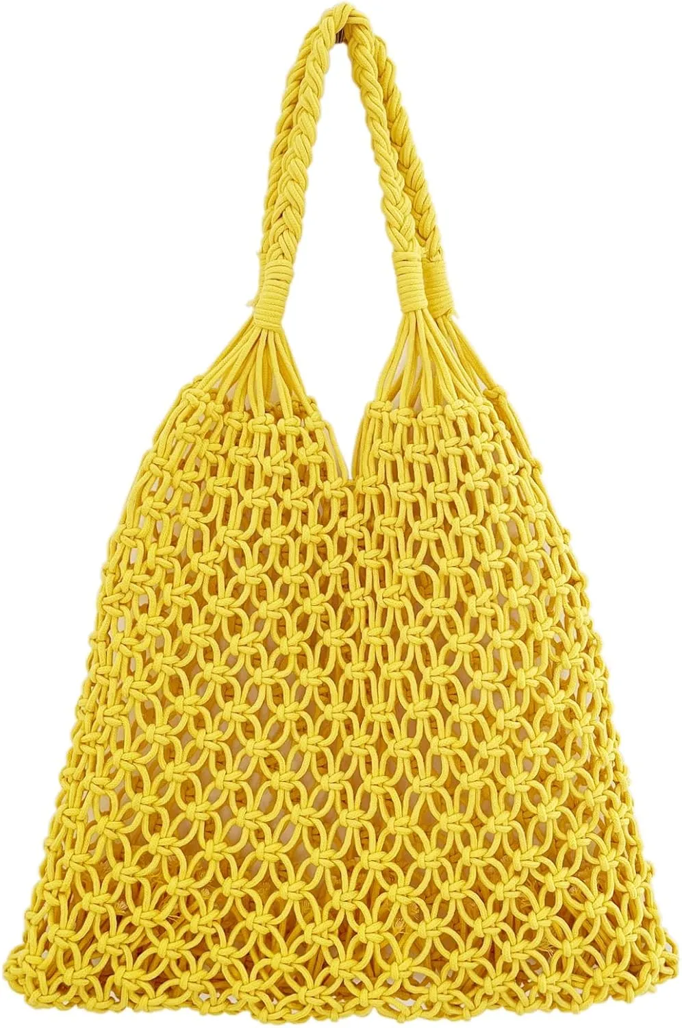 Cotton Rope Travel Beach Fishing Net Handbag Shopping Woven Shoulder Bag for Women