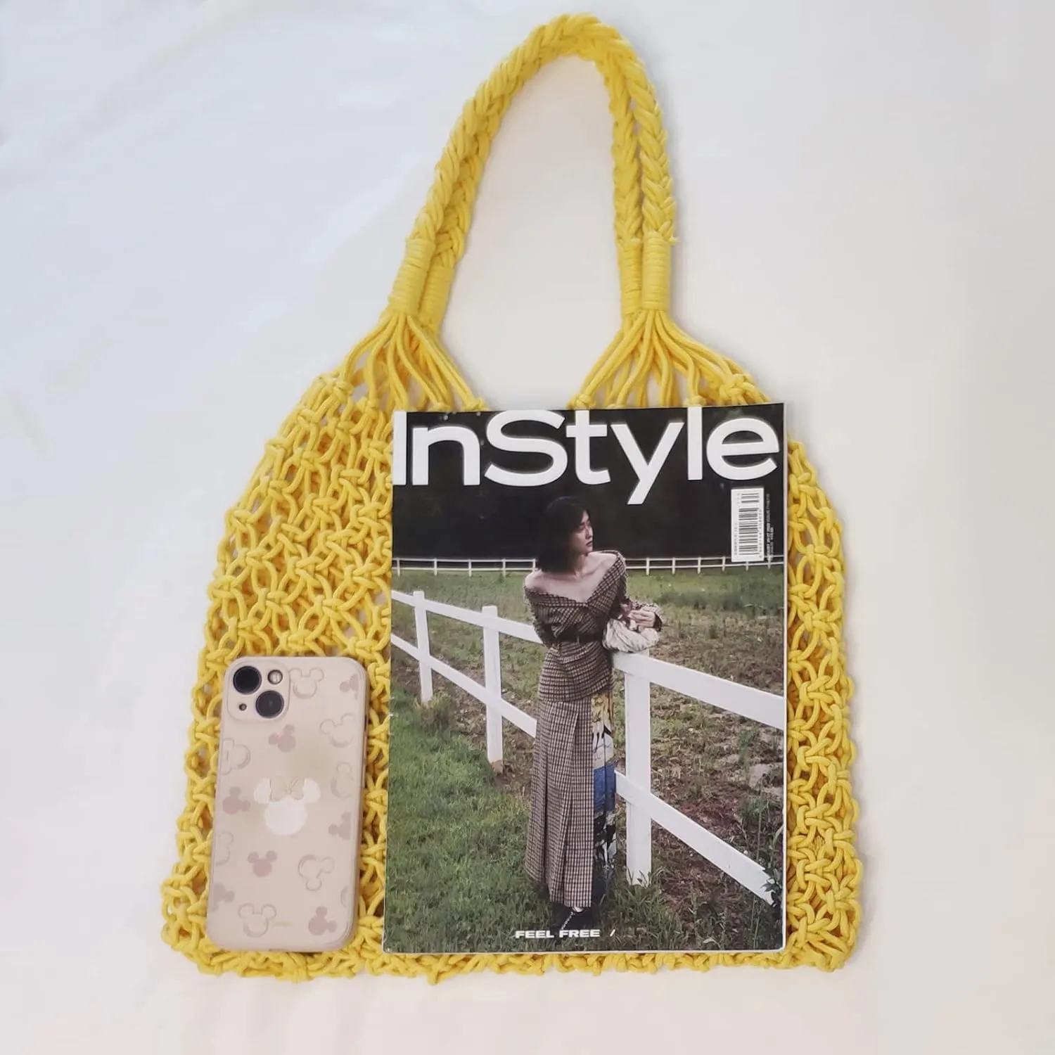 Cotton Rope Travel Beach Fishing Net Handbag Shopping Woven Shoulder Bag for Women