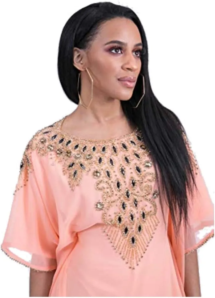 Covered Bliss Aceil Kaftan for Women -3/4 Sleeve Maxi Dress, Elegent Luxury Party Wear