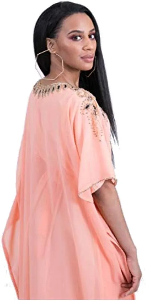 Covered Bliss Aceil Kaftan for Women -3/4 Sleeve Maxi Dress, Elegent Luxury Party Wear