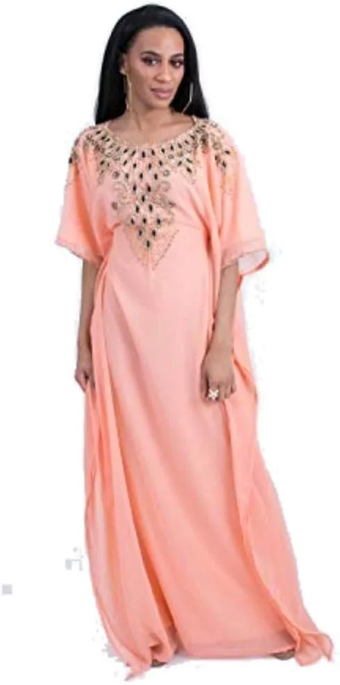 Covered Bliss Aceil Kaftan for Women -3/4 Sleeve Maxi Dress, Elegent Luxury Party Wear