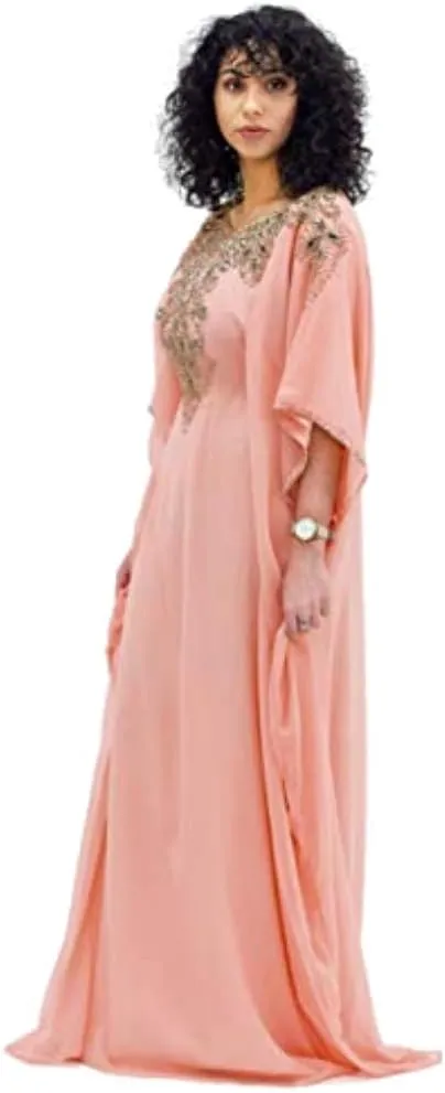 Covered Bliss Aceil Kaftan for Women -3/4 Sleeve Maxi Dress, Elegent Luxury Party Wear