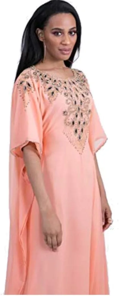 Covered Bliss Aceil Kaftan for Women -3/4 Sleeve Maxi Dress, Elegent Luxury Party Wear