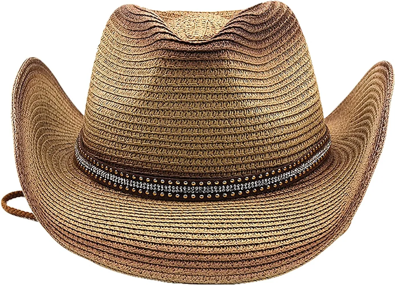 Cowboy Straw Hat Men Women Wide Brim Fedora Panama Bucket Hat UV Protection Vacation Cap Foldable Beach Western Cap
