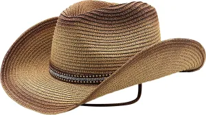 Cowboy Straw Hat Men Women Wide Brim Fedora Panama Bucket Hat UV Protection Vacation Cap Foldable Beach Western Cap